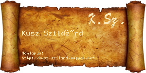 Kusz Szilárd névjegykártya