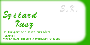 szilard kusz business card